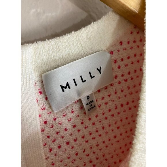 Milly Of New York Women's Pink Short Sleeve Tweed Knit A Line Dress - P - Picture 3 of 12